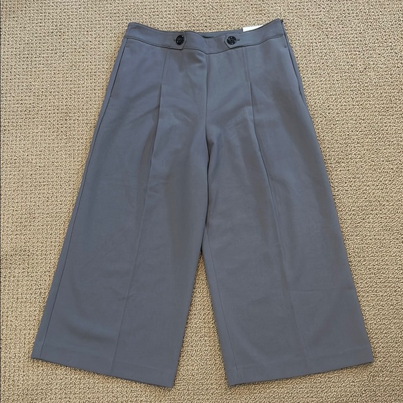 Ann Taylor Pants - NEW Ann Taylor Gray Pleated Culotte Wide Leg High Rise Trouser Pant size 14
